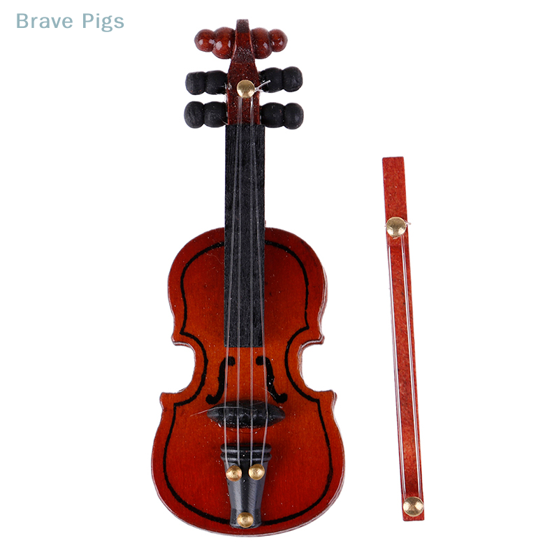Musical Instrument Old - Rumah boneka, instrumen kayu Mini biola,