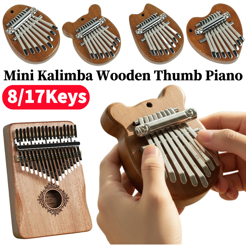 Musical Instrument Piano - 8/17 Kunci Mini Kalimba Kayu Berkualitas
