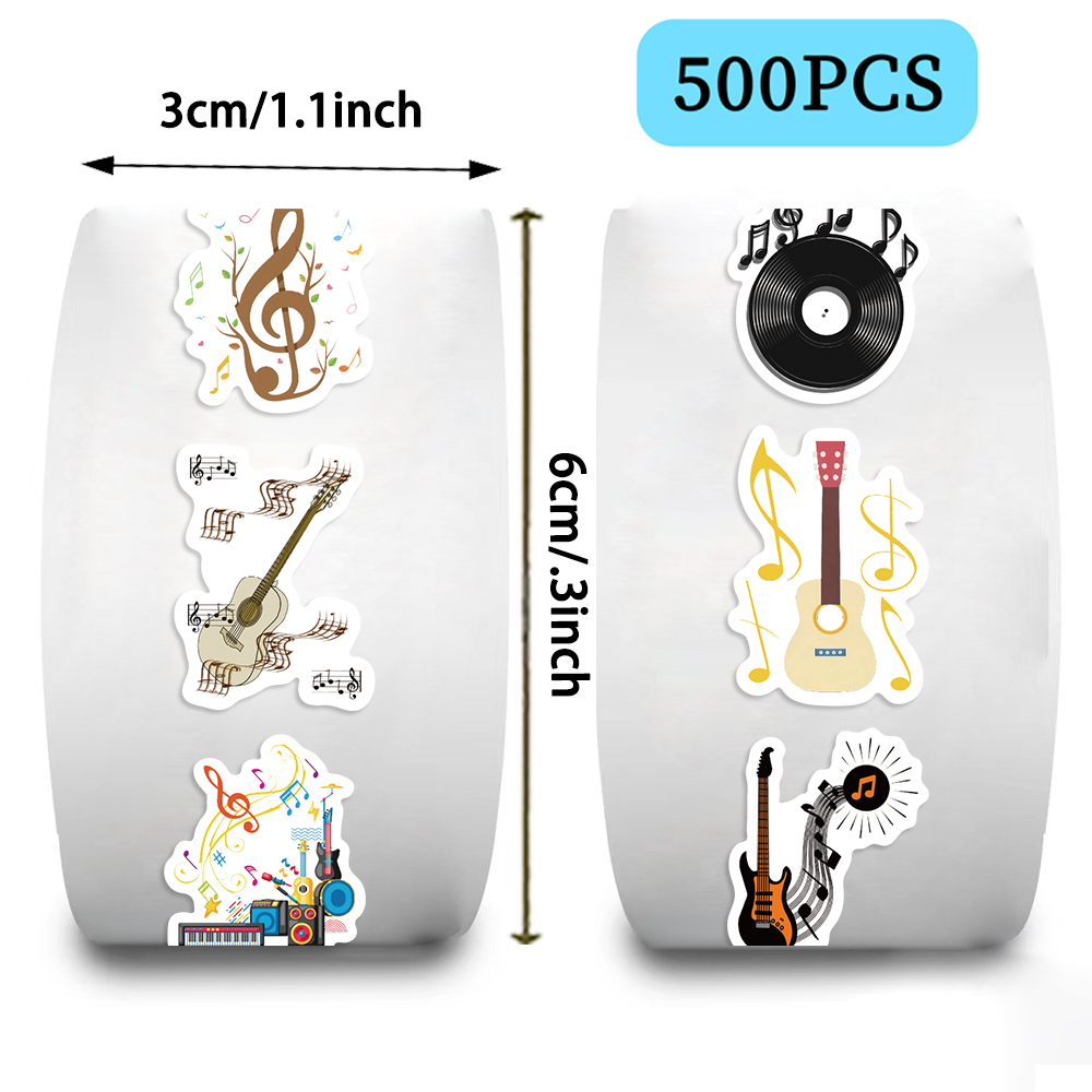 Musical Instrument Old - 500 Buah Stiker Tema Musik Gulungan