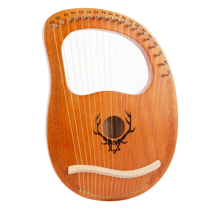 Musical Instrument Lyre - 19 Senar Kecapi Harpa Kayu Mahoni