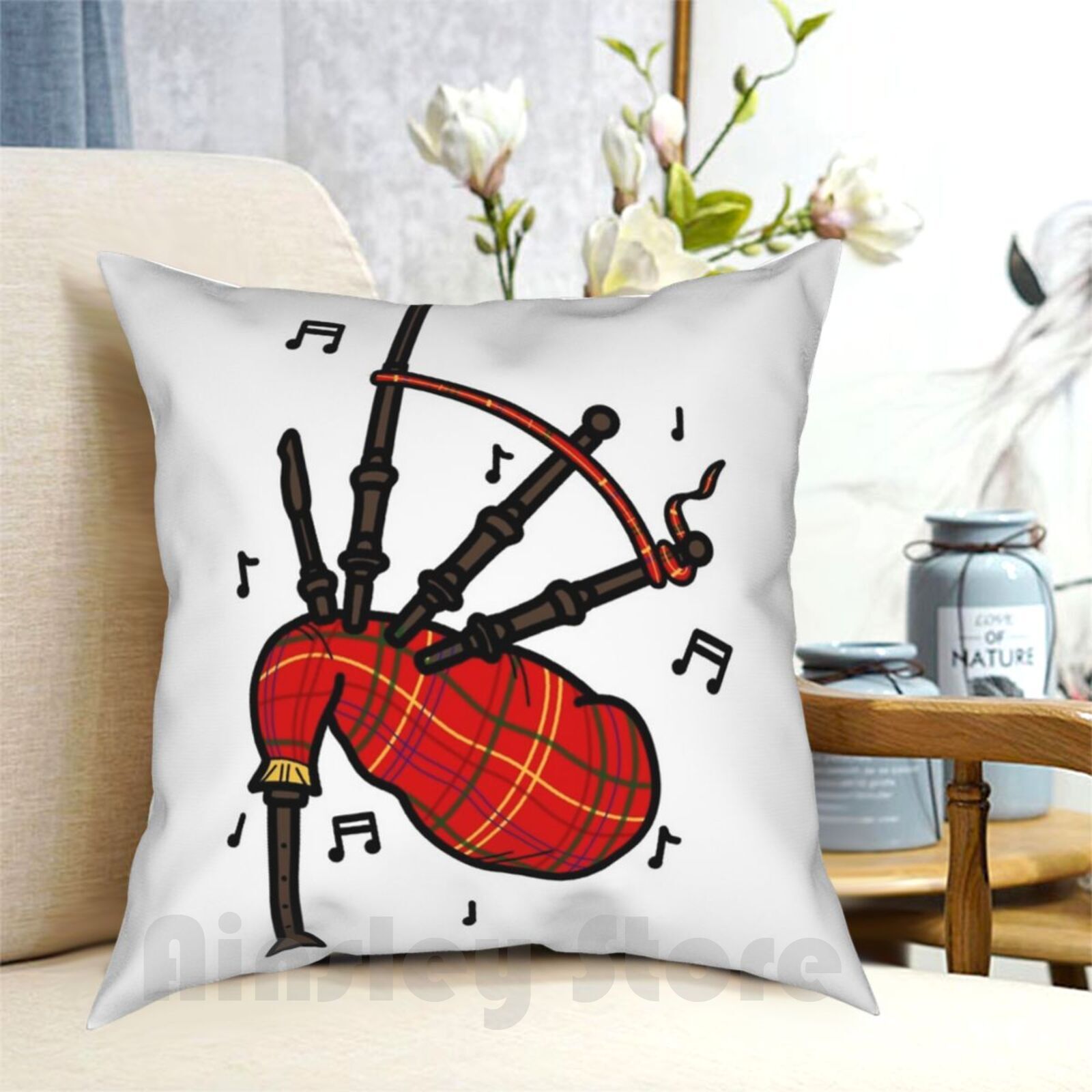 Musical Instrument In Scotland - Sarung Bantal Bagpipes Bercorak untuk Rumah,
