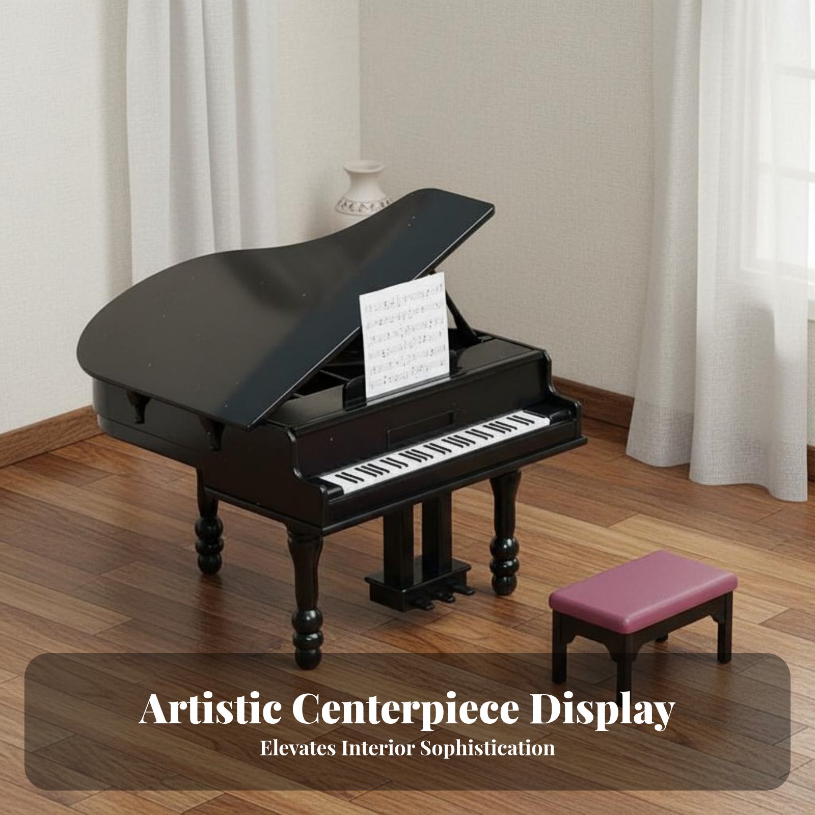 Musical Instrument Old - Piano Rumah Boneka dengan Bangku Alat