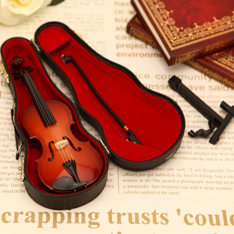 Patung Biola Kecil Buatan Tang - Musical Instrument Old ulasan dan harga