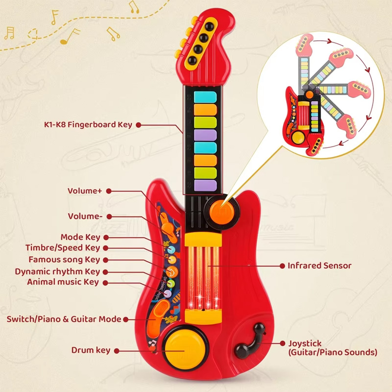 Mainan gitar listrik 2 In 1, m - Musical Instrument Drawing ulasan dan harga