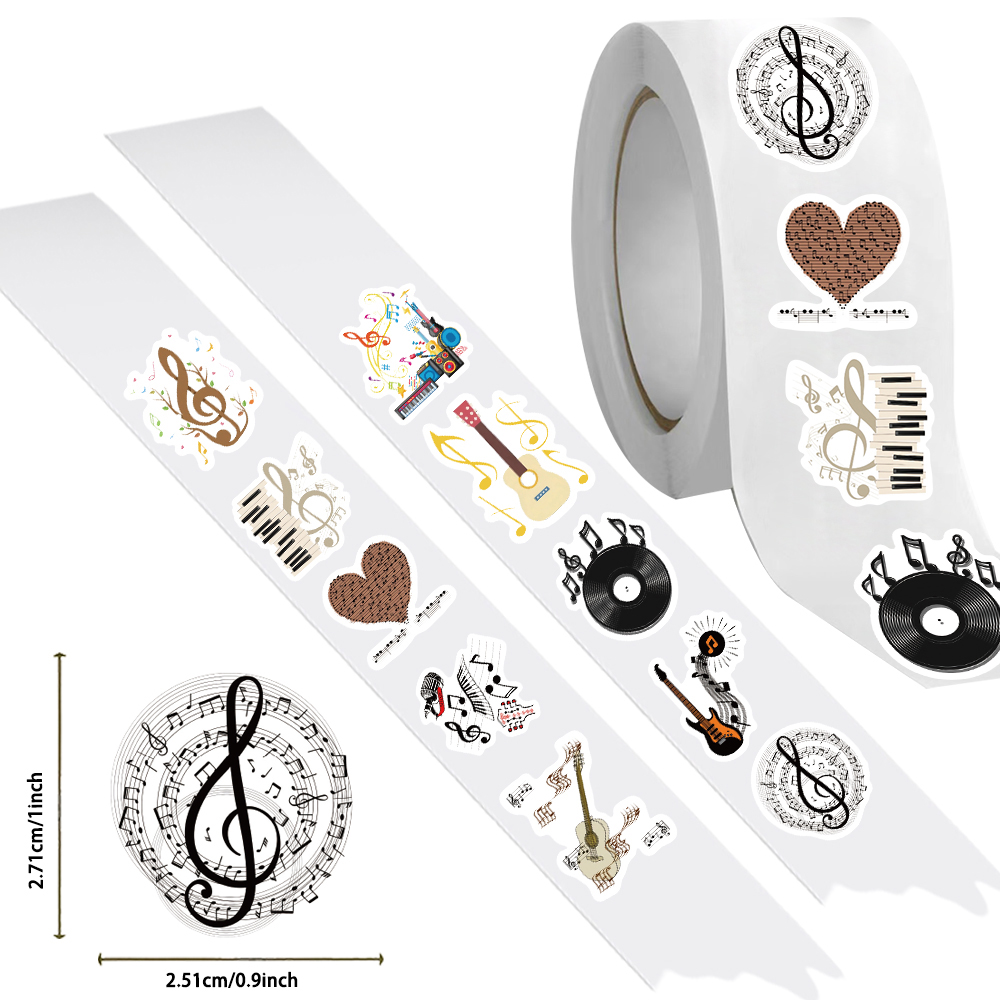 500 Buah Stiker Tema Musik Gul - Musical Instrument Old ulasan dan harga