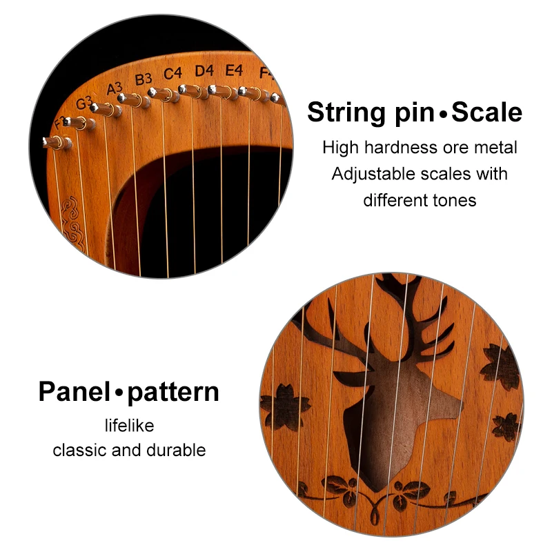 19 Senar Kecapi Harpa Kayu Mah - Musical Instrument Lyre ulasan dan harga