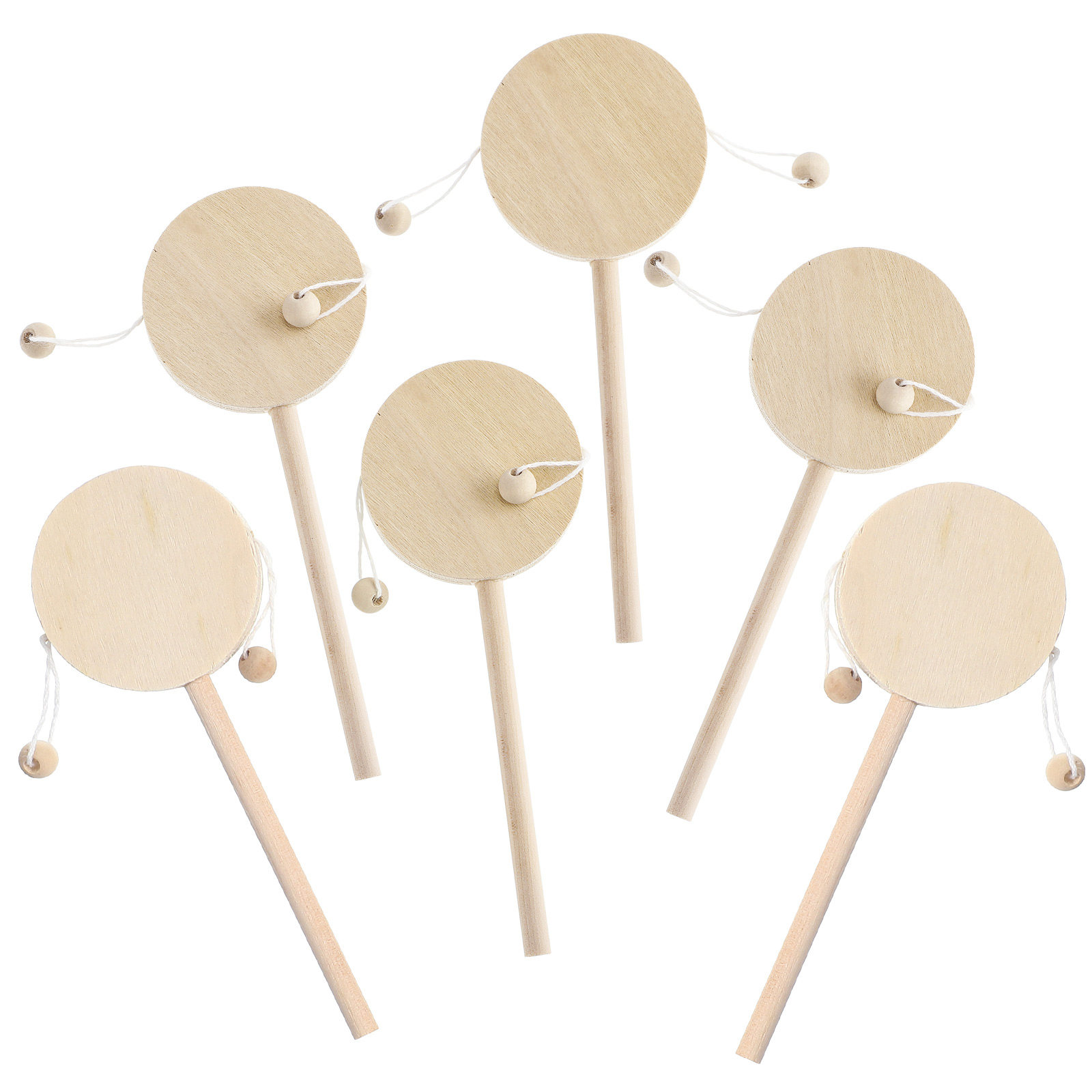1 Set Drum Rattle Kayu DIY Bel - Musical Instrument For Babies ulasan dan harga